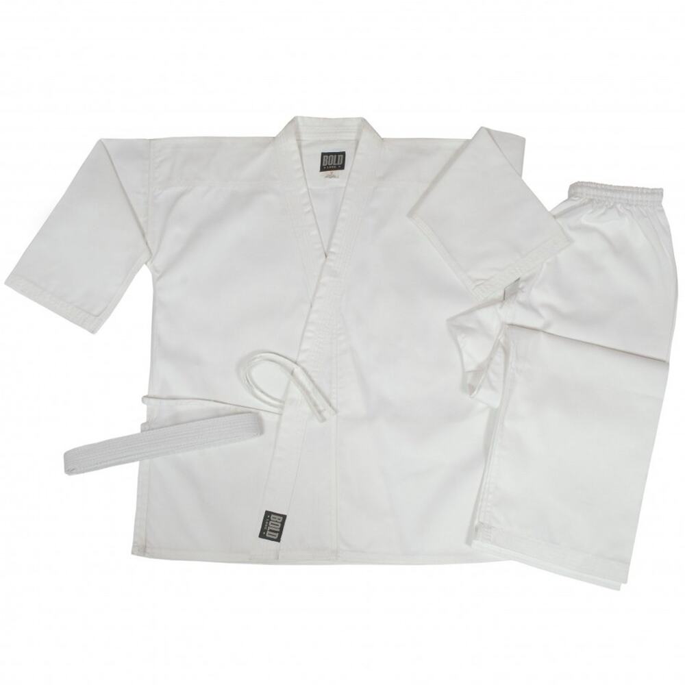 NWT Bold Look Karate Gi 7.5OZ MIDDLEWEIGHT TRADITIONAL SETS Size 00 White New